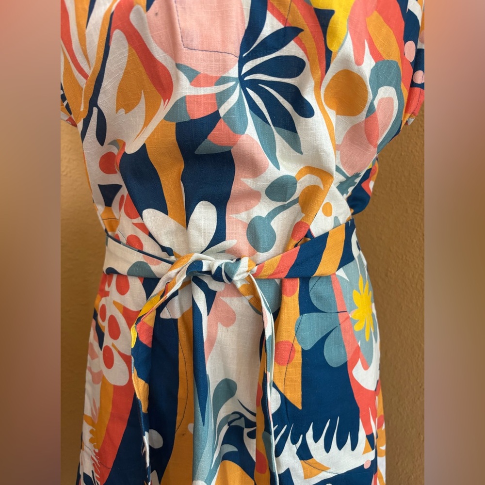 Lesley Evers Tropical Vibes belted Mini Dress. XS - Picture 4 of 12
